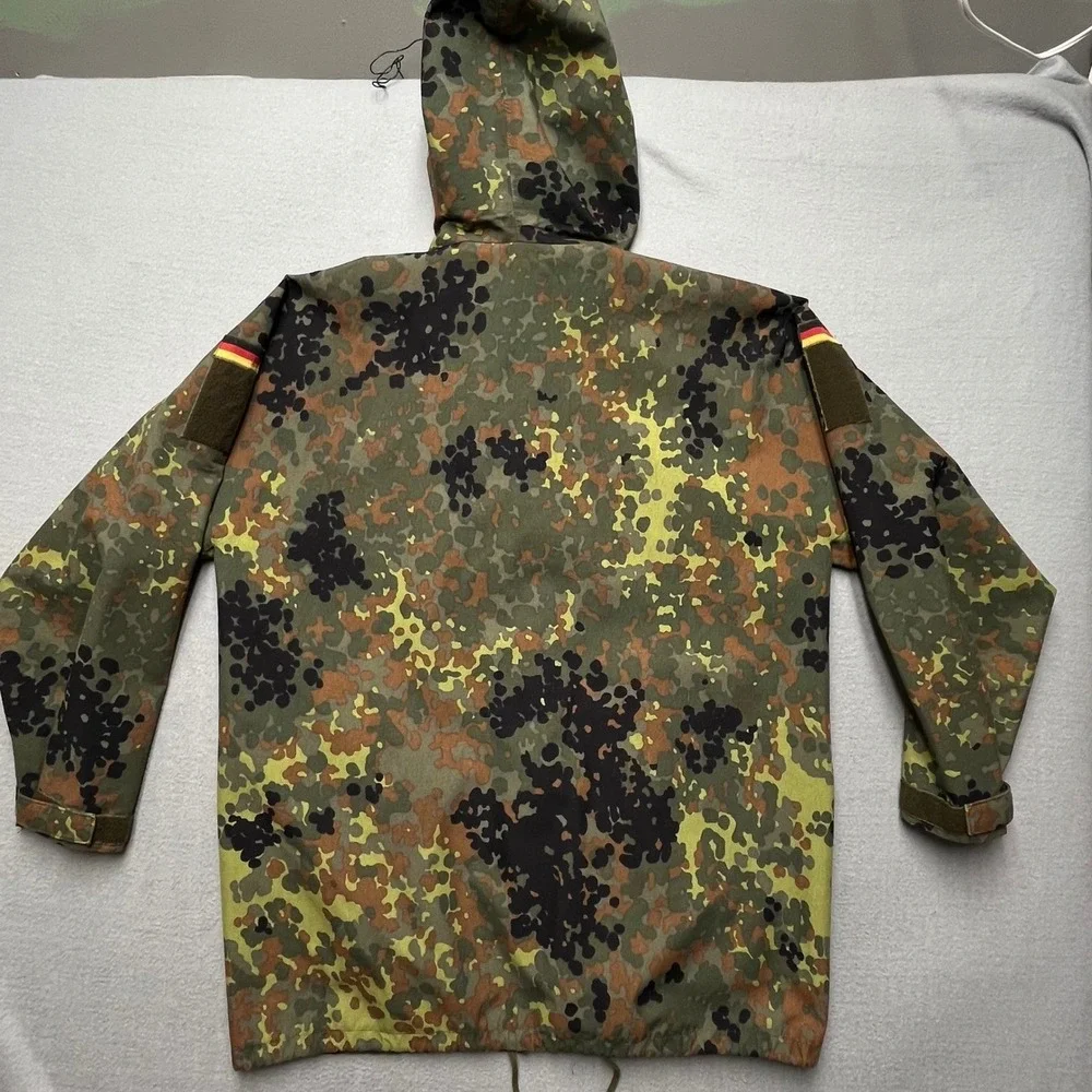 VTG 1994 German Flecktarn Camo Gore Tex Style Rain Parka Jacket 48/50 Bundeswehr